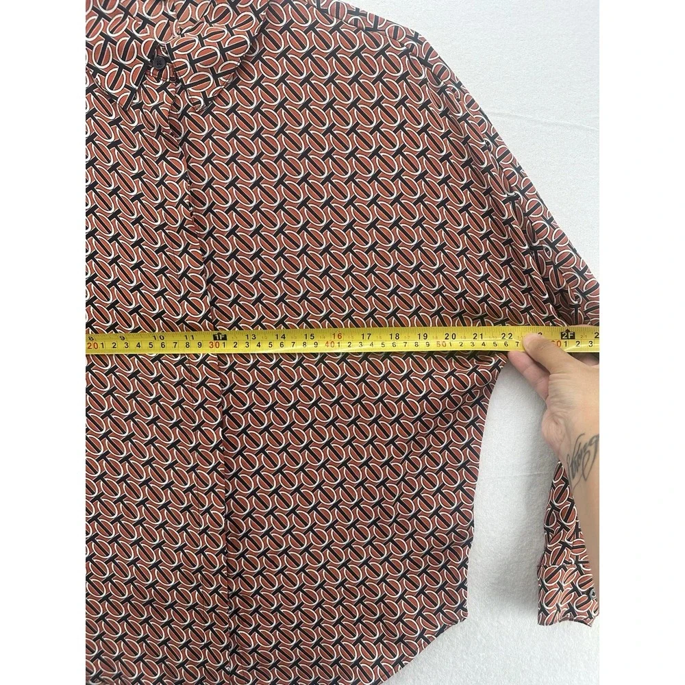 EXPRESS Brown Black Button Down Long Sleeve Shirt‎ Size XS Multicolor